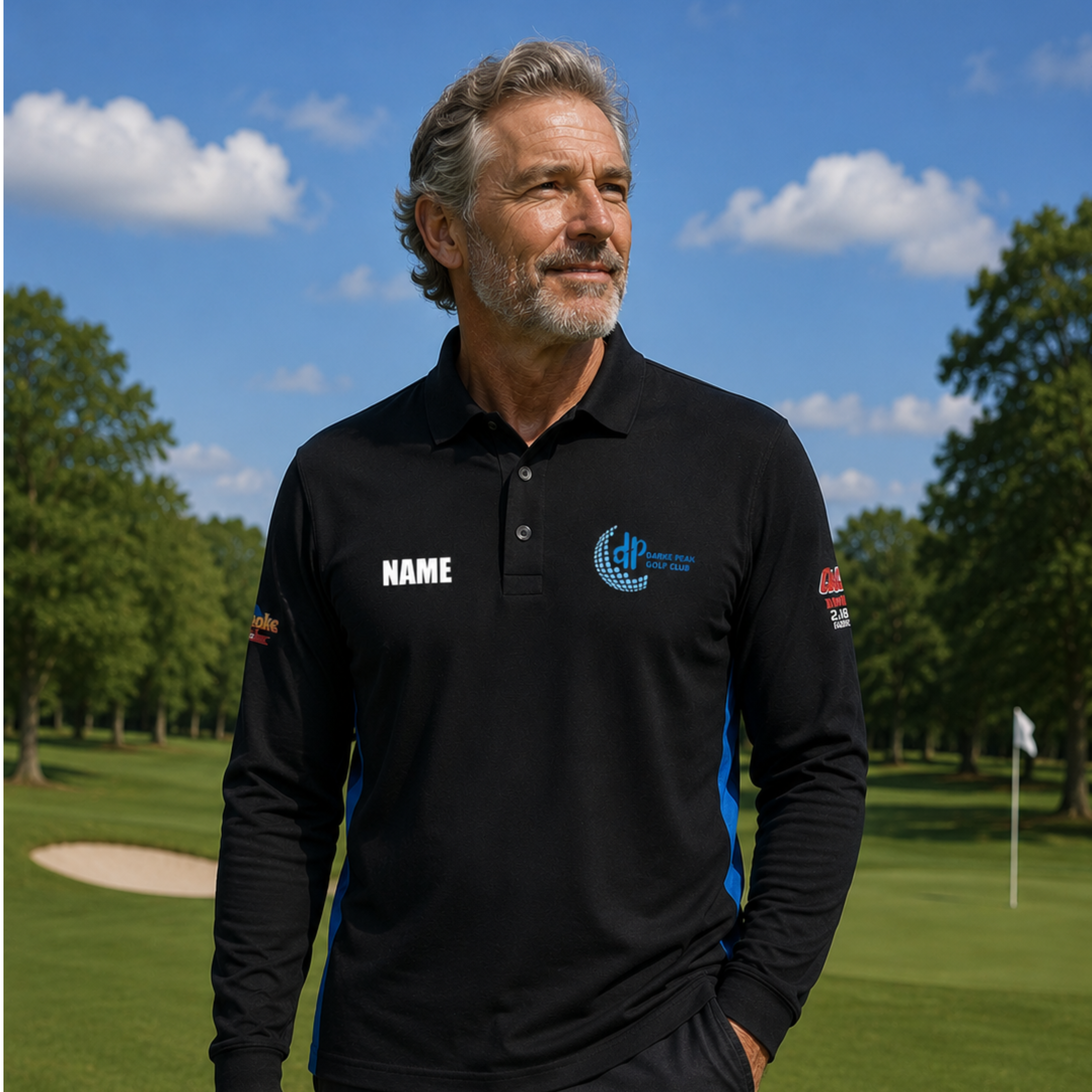 Darke Peak Golf Club Sponsor Long Sleeve Polo Shirt