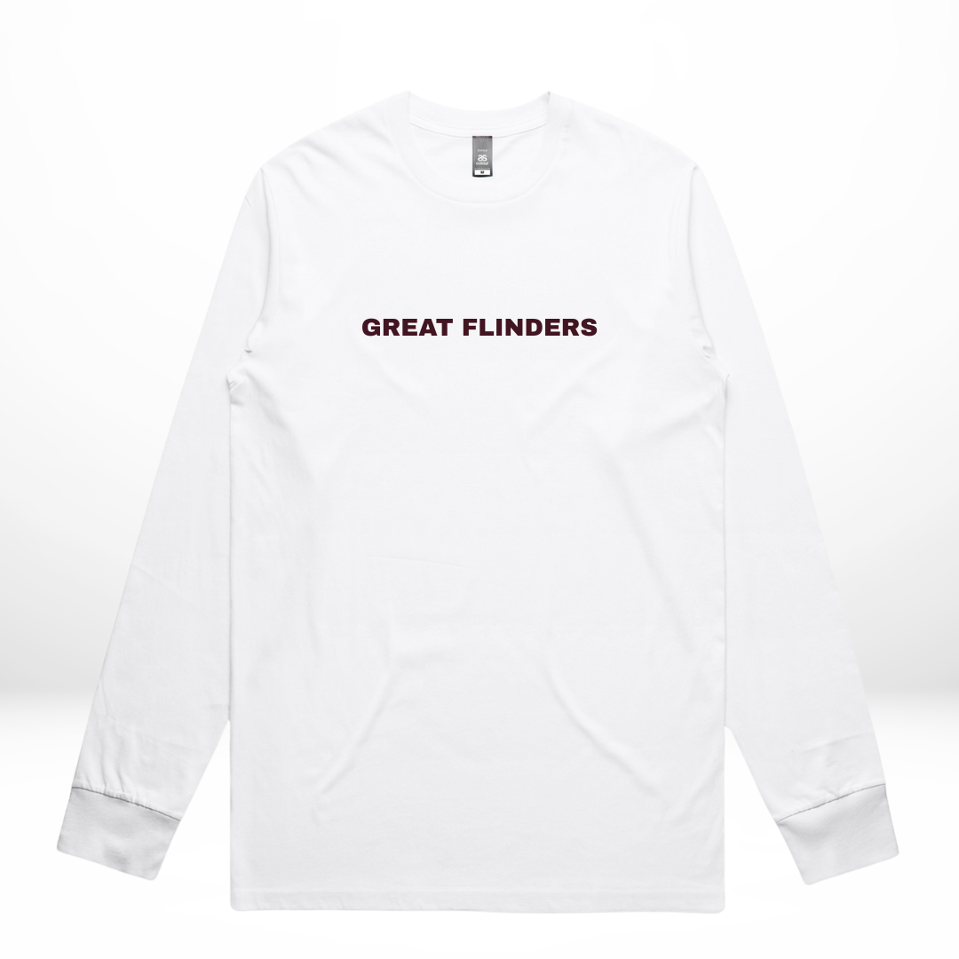 Great Flinders -White T-Shirt L-Sleeve
