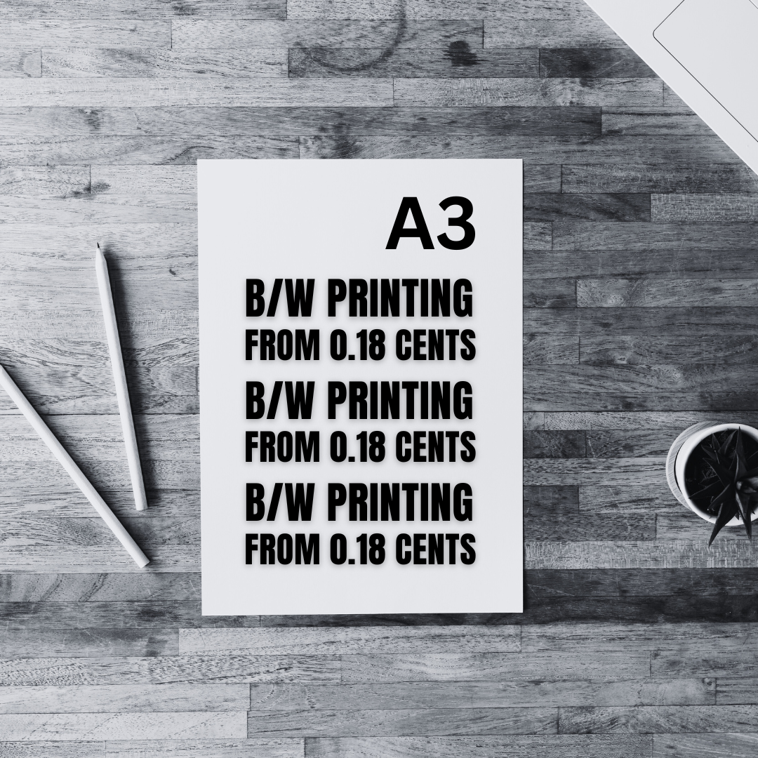 Sheet of paper with text on a wooden surface A3 TB Print
