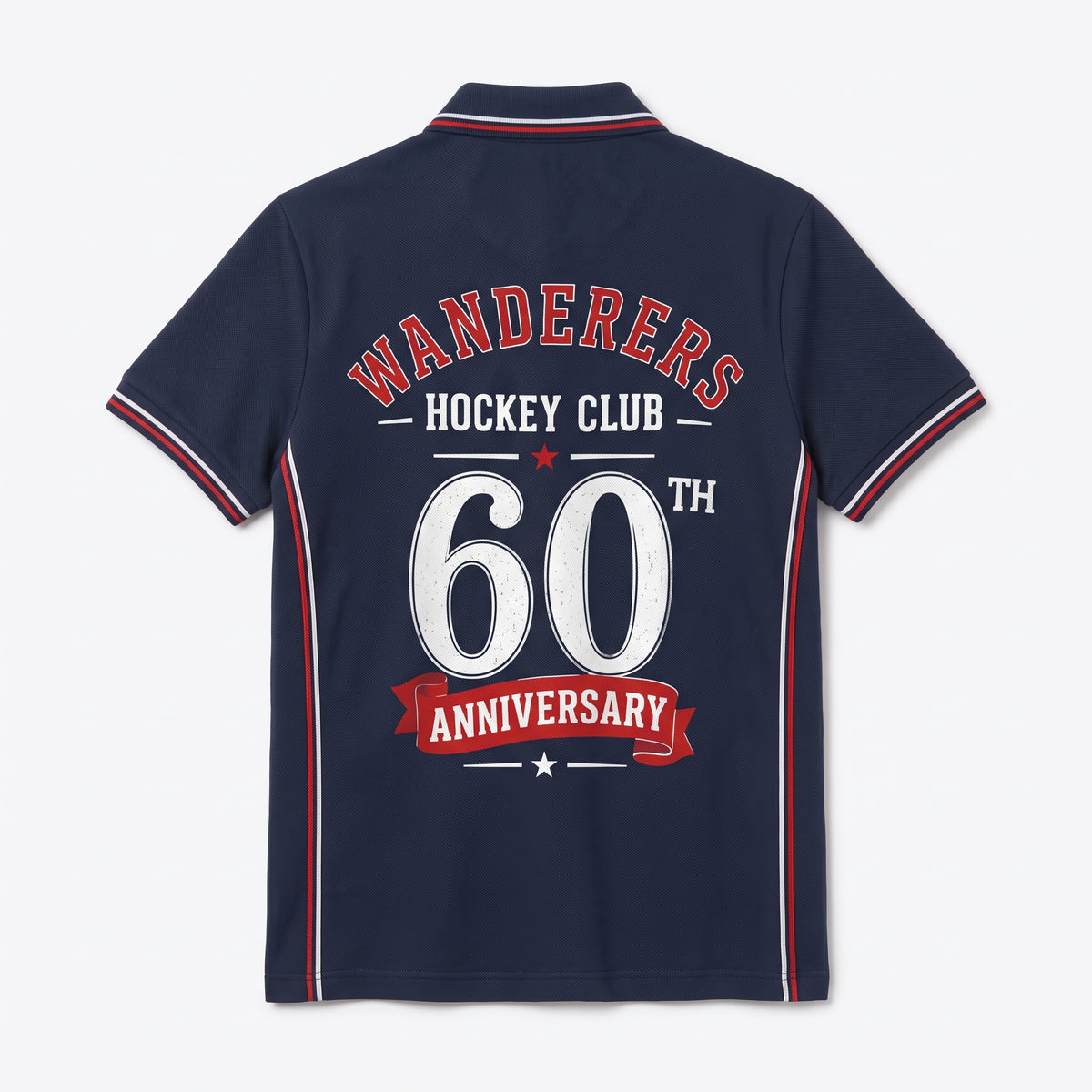 Wanderers Hockey Club 60 Years Polo – design mockup 3