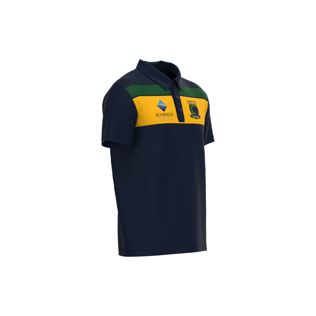Tumby Bay Cricket Club supporters polo - panel, front angle