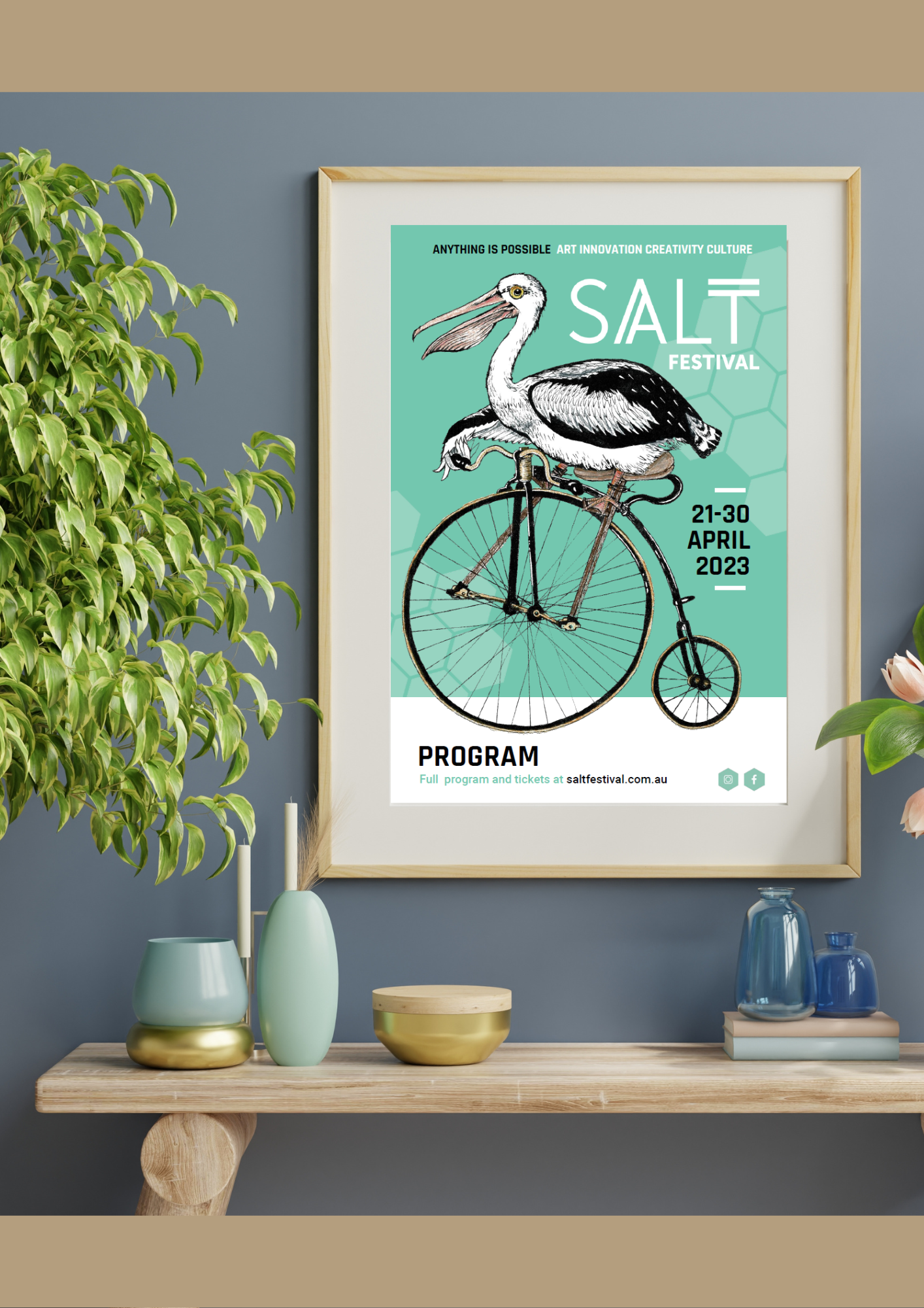 Custom poster print showing event‑promotion graphics ready for display