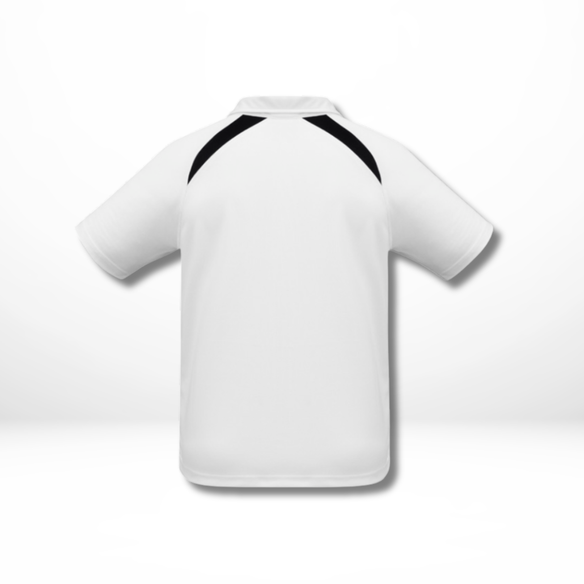 PLTA Polo White breathable polyester mesh polo shirt back view