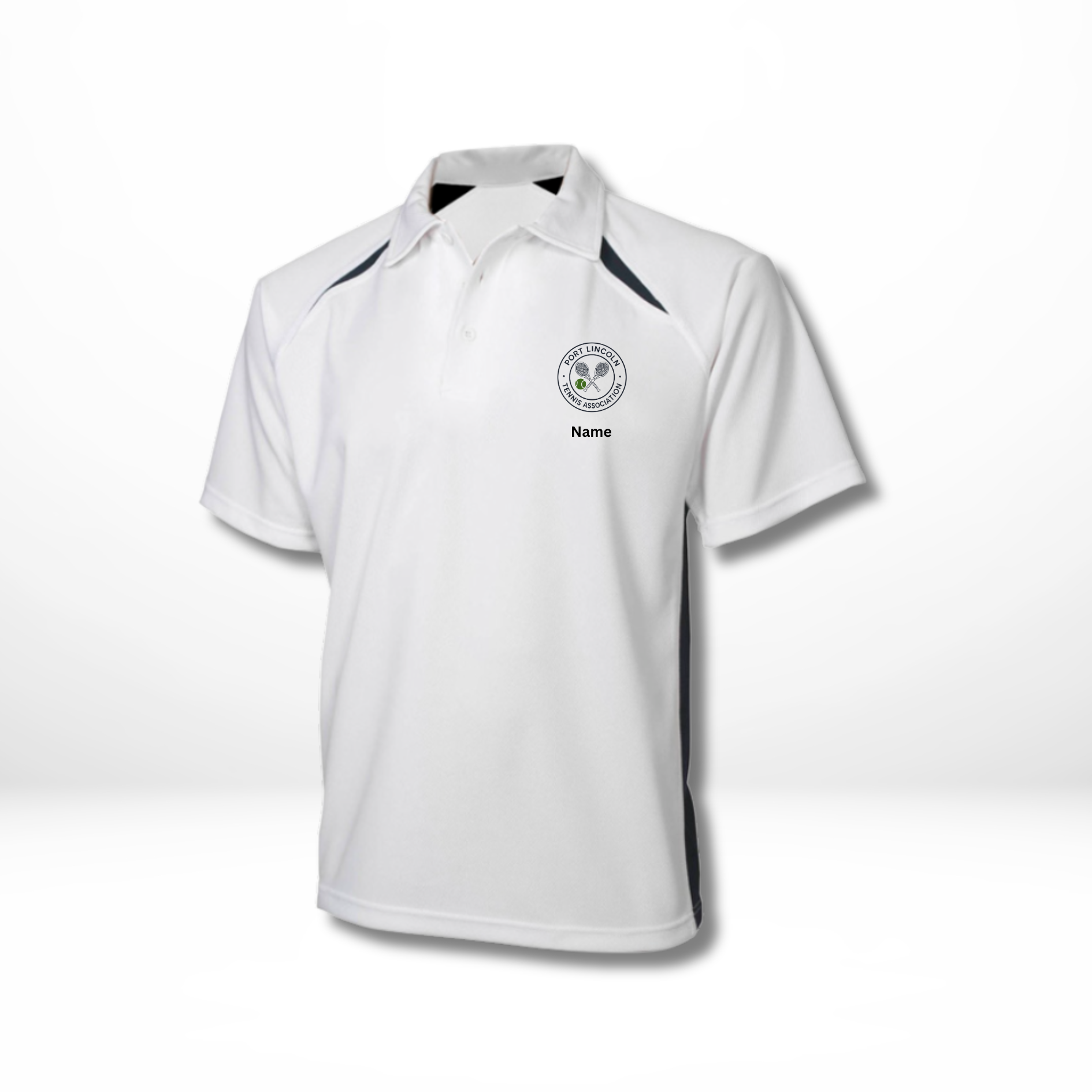 “PLTA Polo White breathable polyester mesh polo shirt front view