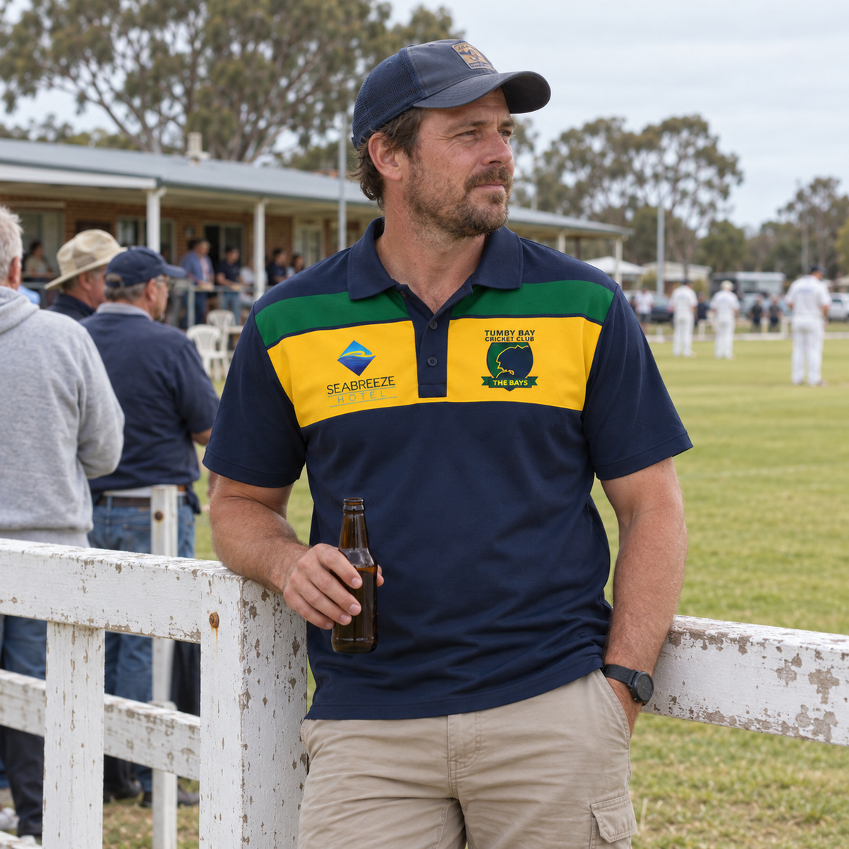 Tumby Bay Cricket Club supporters polo - panel, worn at the cricket