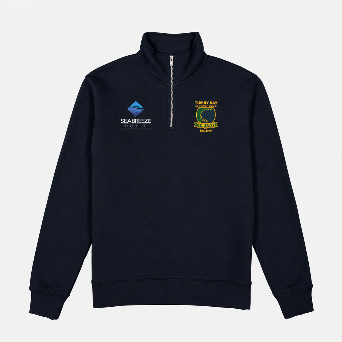 Tumby Bay Cricket Club navy 1/4 zip, front